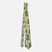 Succulent cactussilhouet in bekertjes en potten stropdas (Achterkant)