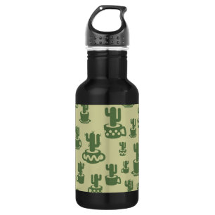 Succulent cactussilhouet in bekertjes en potten waterfles
