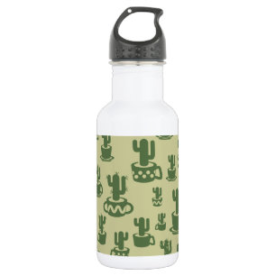 Succulent cactussilhouet in bekertjes en potten waterfles