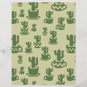 Succulent cactussilhouet in cups Papierblad