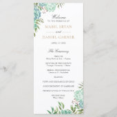 Succulent cadre géométrique Programme de mariage d (Devant)