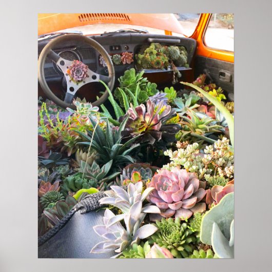 Succulent Car Poster Print (Voorkant)