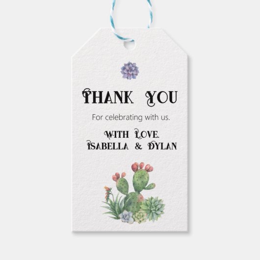 Succulent Dank u Label Cadeaulabel (Voorkant)