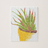 Succulent Dans Jaune Pot Jigsaw Puzzle (Vertical)