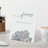 Succulent Desert Favors Sign Reclamebord Met Voetstuk (Insitu)