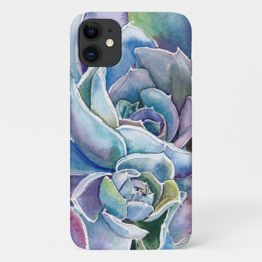 Succulent Echeveria Blue Sky iPhone case (Achterkant)