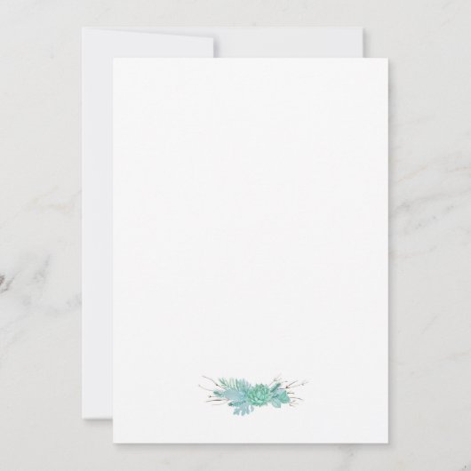 Succulent et eucalyptus invitation de douche nupti (Dos)