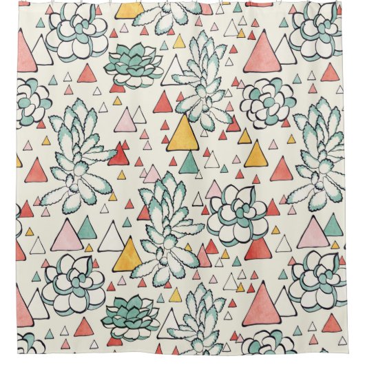 Succulent et rideau en douche de triangles (Devant)