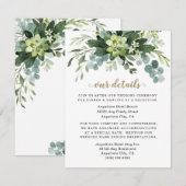 Succulent Eucalyptus Elegant Boho Greenery Wedding Informatiekaartje (Voorkant / Achterkant)