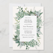 Succulent Eucalyptus Greenery Vrijgezellenfeest Kaart (Voorkant)