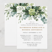 Succulent eucalyptus groen repetitie diner kaart (Voorkant / Achterkant)