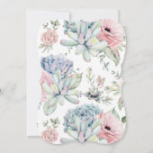  Succulent Floral Baby shower Kaart (Achterkant)