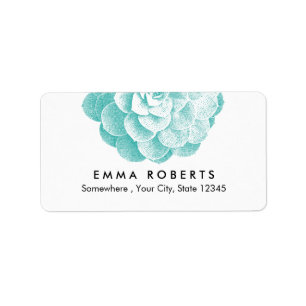 Succulent Floral Elegant Etiket