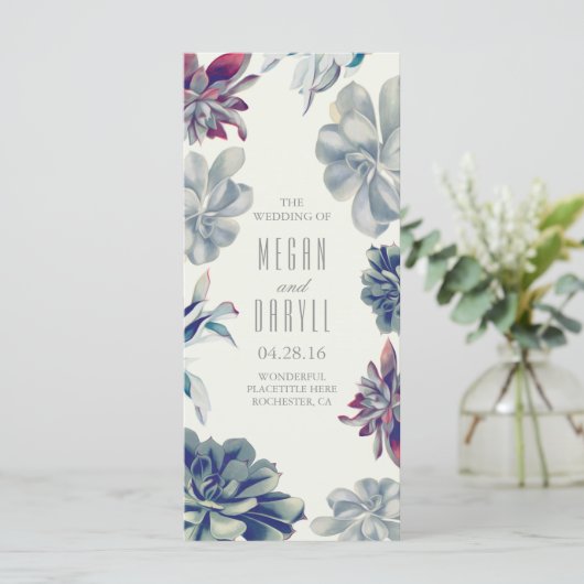 Succulent Floral Garden Trouwprogramma's Programma (Staand voorkant)