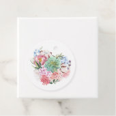 Succulent Floral Heart Wedding Bedankt Bedankjes Labels (In situ)