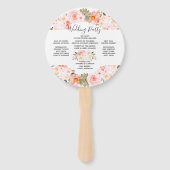 Succulent Floral Wreath Huwelijksceremonie Program Handwaaier (Achterkant)