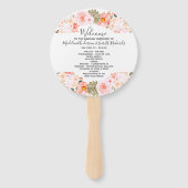 Succulent Floral Wreath Huwelijksceremonie Program Handwaaier (Voorkant)