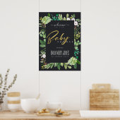 SUCCULENT FOLIAGE WATERVERF BABY SHOWER WELKOM POSTER (Keuken)
