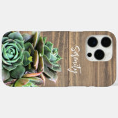 Succulent gepersonaliseerd schuurhout Case-Mate iPhone case (Achterkant (horizontaal))