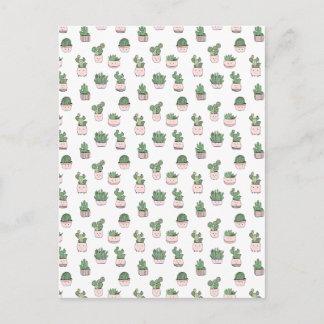 Succulent glimlachend hokjes in roze bloempotten briefkaart