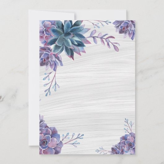 Succulent Gold Foil Waterverf Vrijgezellenfeest Kaart (Achterkant)