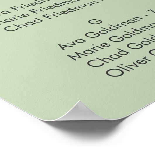 Succulent Greenery Alfabetical Seating Chart Poster (Hoek)