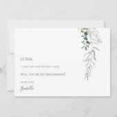 Succulent Greenery Foto Bridesmaid proposal Kaart (Achterkant)