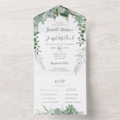 Succulent Greenery | Fotozegel en -verzending All In One Uitnodiging (Binnen)