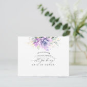 Succulent Greenery Gold Leaf Bridesmaid Voorstel Kaart (Staand voorkant)