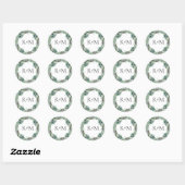 Succulent Greenery | Monogram envelop Ronde Sticker (Vel)