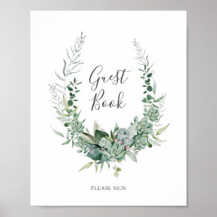 Succulent Greenery   Ondertekening van het gastboe Poster