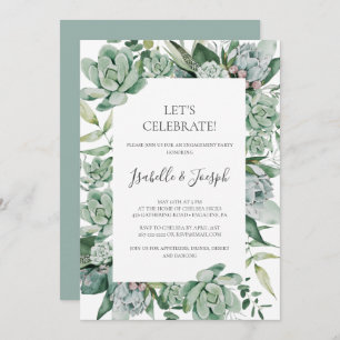 Succulent Greenery   Sage Green Let's celebrate in Kaart