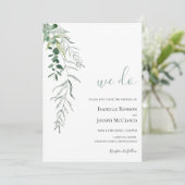 Succulent Greenery | Sage Green We Do Wedding Kaart (Staand voorkant)