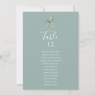 Succulent Greenery Sage Table Number Seating Chart