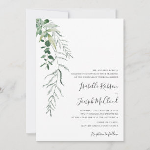 Succulent Greenery   Traditionele huwelijksuitnodi Kaart