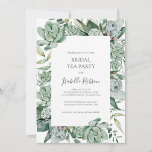 Succulent Greenery   Uitnodiging Bridal Tea Party