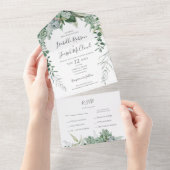 Succulent Greenery | Verzegeling en Verzending All In One Uitnodiging (Afscheurbaar)