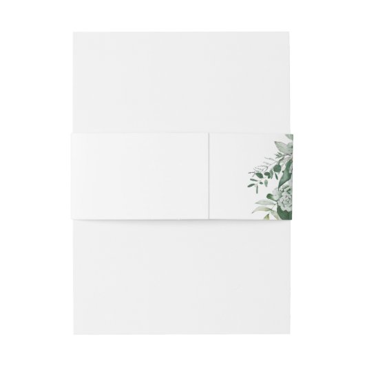 Succulent Greenery | Weddenschap Belly Band Uitnodigingen Wikkel (Achterkant Voorbeeld)