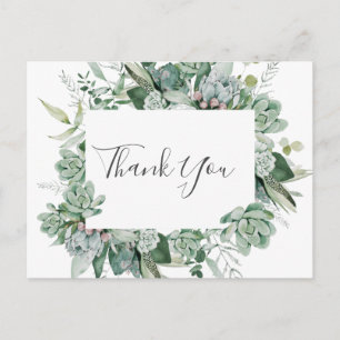 Succulent Greenery Weddenschap Hartelijk dank Br Briefkaart