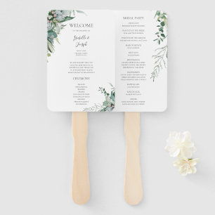 Succulent Greenery Weddenschap-programma Hand Fa Handwaaier
