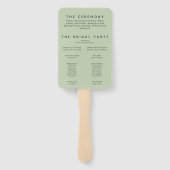 Succulent Greenery Wedding Programme Handwaaier (Achterkant)