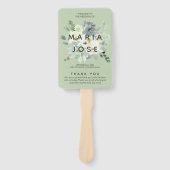 Succulent Greenery Wedding Programme Handwaaier (Voorkant)