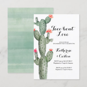 Succulent groen verlovingsfeest cactus kaart