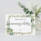 Succulent hoe groot is mama's buik spel kaart (Staand voorkant)