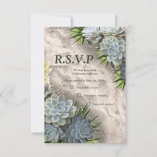 Succulent Hues of Bleek Blues & RSVP Kaartje (Voorkant)