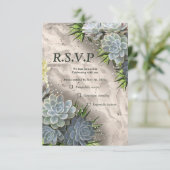 Succulent Hues of Bleek Blues & RSVP Kaartje (Staand voorkant)