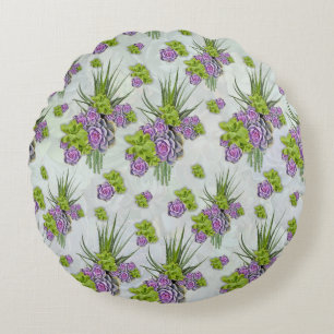 Succulent Hues of Zee Green & Lavender tones Rond Kussen