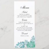 Succulent huwelijksdiner menu. Cactus menu party (Voorkant)