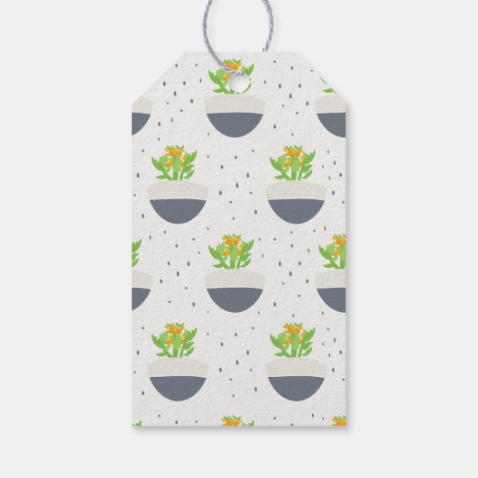 Succulent Kalanchoe Plant Mam Pattern Cadeaulabel (Achterkant)