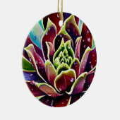 Succulent kerstkeramische cirkelvormgeving keramisch ornament (Rechts)